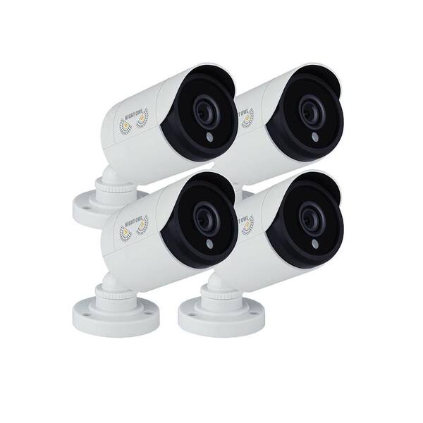 Night Owl 1080p Wired HD Analog White Bullet Standard Surveillance Camera with 100 ft. Night Vision and 60 ft. of Cable (4-Pack)