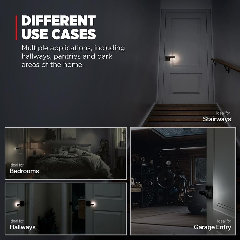 Matte Black Metal LED Motion Activated Hall/Closet Door Handle
