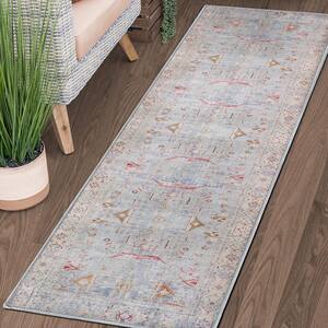Aria Dijon Yellow 2 ft. 6 in. x 7ft. 6 in. Boho Geometric Distressed Polyester Indoor Area Rug