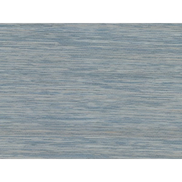 A-Street Prints Pattaya Blue Grasscloth Blue Wallpaper Sample