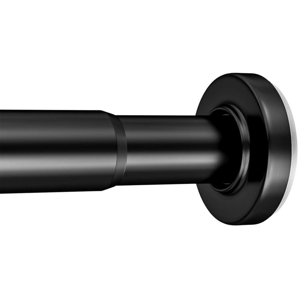 Spring Shower Rods CLAVIE Spring Tension Shower Curtain Rod in Black HD-RFS-ST-BL - The ...