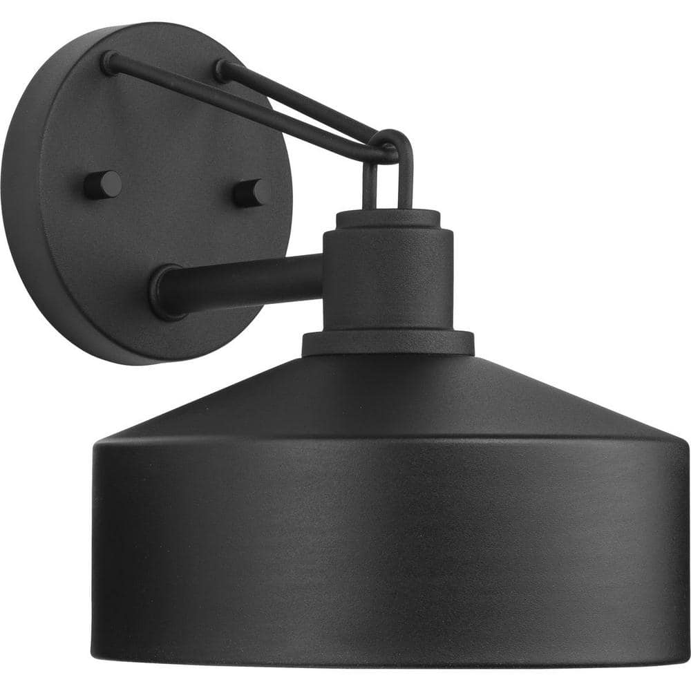 Textured Black Steel Industrial Outdoor Wall Lantern