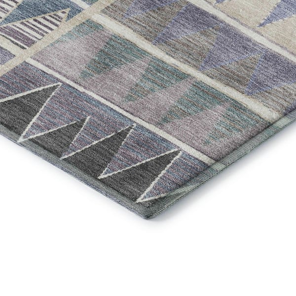 Mayfield Premium Machine Washable Abstract AMF2205 Lavender 3 ft. x 5 ft. Area Rug