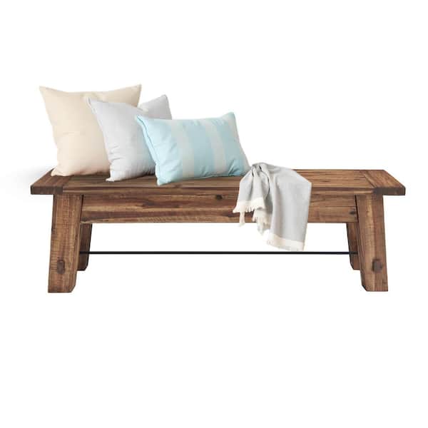 Alaterre Furniture 60 in. L Durango Brown Wood Entryway/Dining Bench