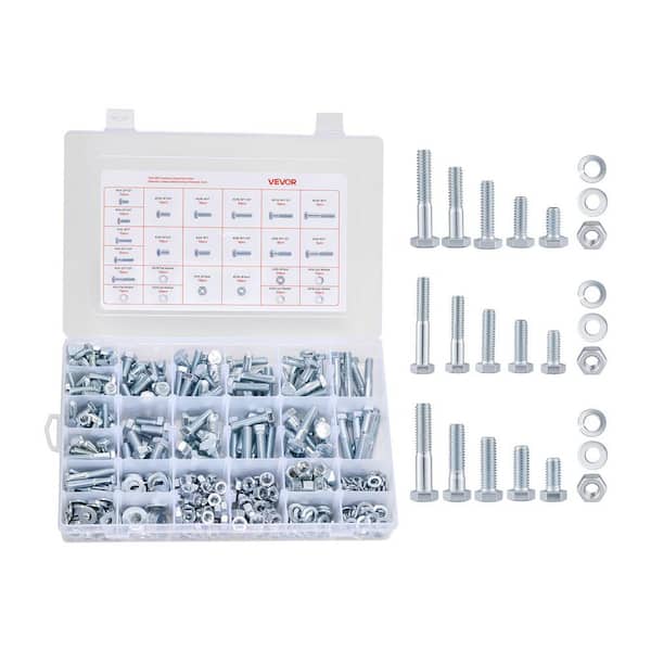 566 Pcs Bolts and Nuts Assortment Kit, Imperial Machine Screws and Flat Washers, Alloy Steel 1/4-20,5/16-18,3/8-16