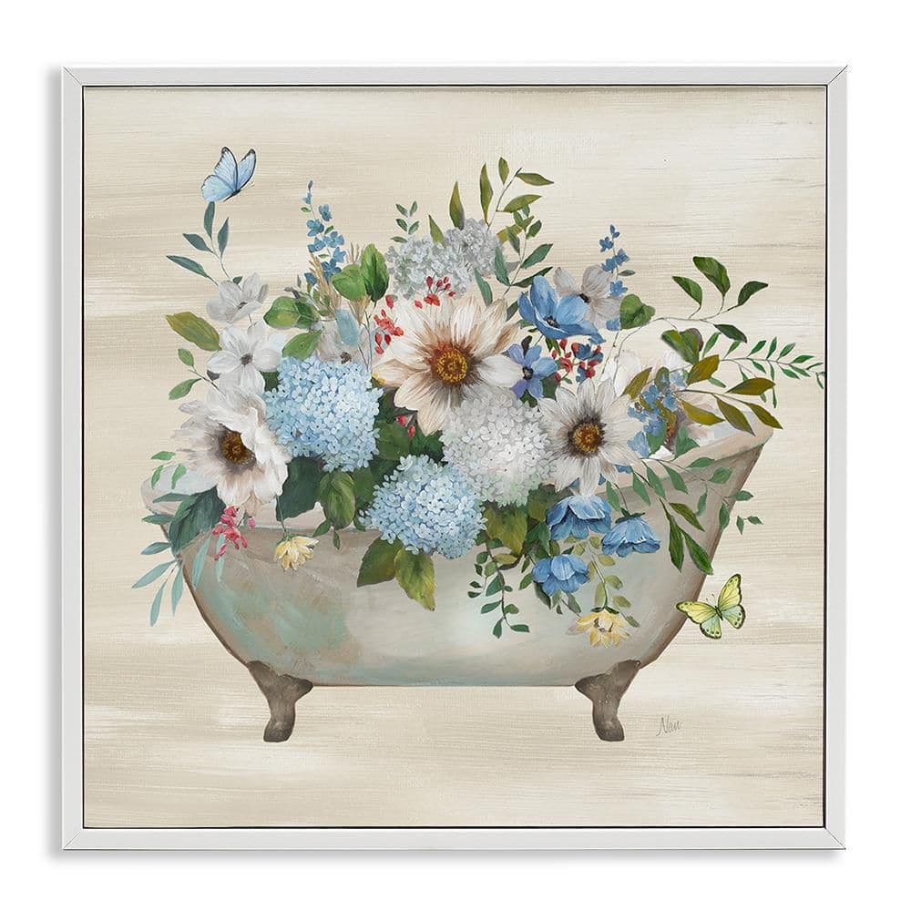 Floral Bouquet Bathtub by Nan 1 Piece White Framed Nature Giclee Art Print 12 in. x 12 in. price history on PriceWatchPro