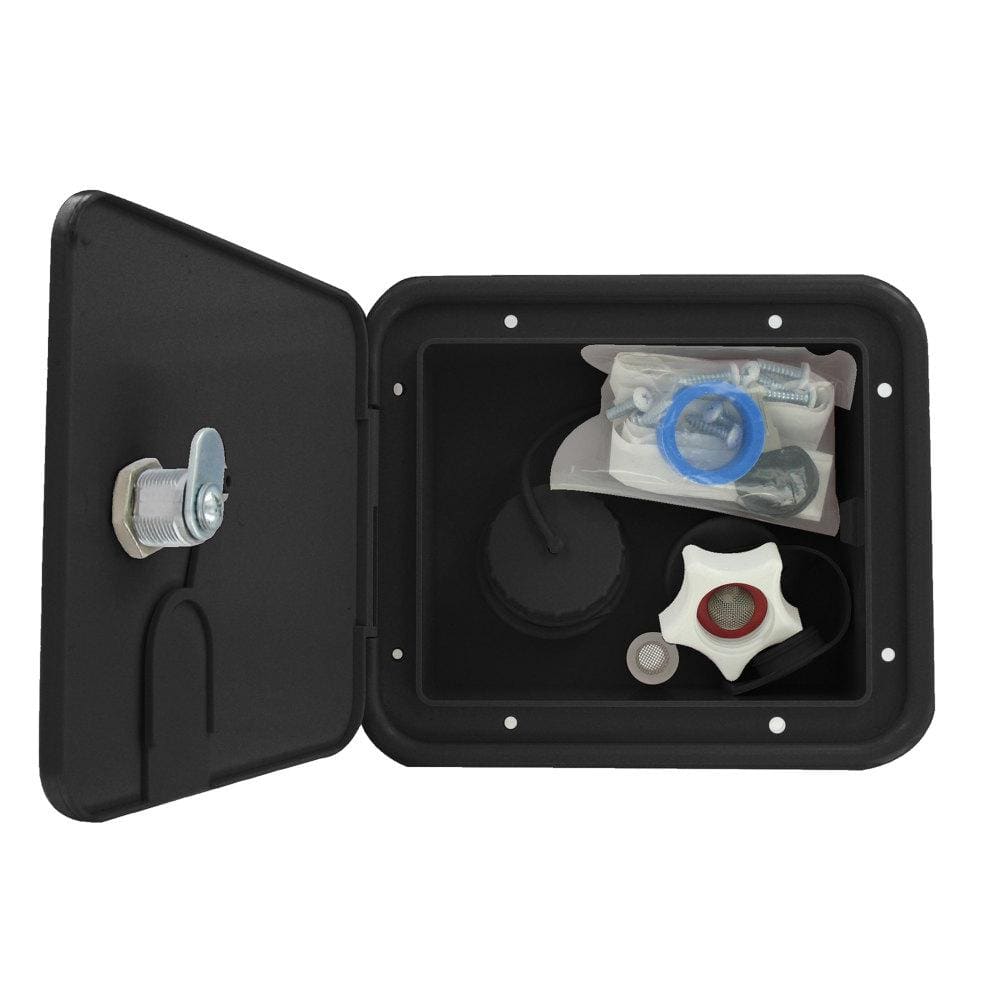 Valterra Gravity/City Water Inlet Hatch Plastic, Black (Carded) A01