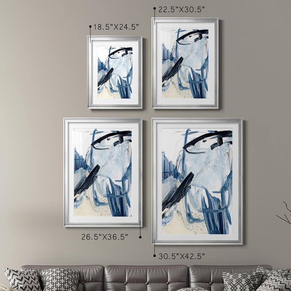Indigo Swash I Silver Framed Abstract Paper Art Print Set