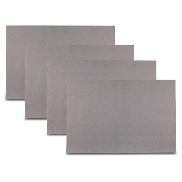 Manhasset 18 in" x 12 in" Blue Reversible Vegan Leather Wipe Clean Placemat Set of 4