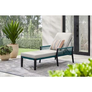 Heather Glen Metal Outdoor Lounge Chair with CushionGuard Stone Grey Cushions