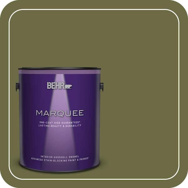 BEHR MARQUEE 1 gal. Home Decorators Collection #HDC-CL-20 Portsmouth Olive Eggshell Enamel Interior Paint & Primer