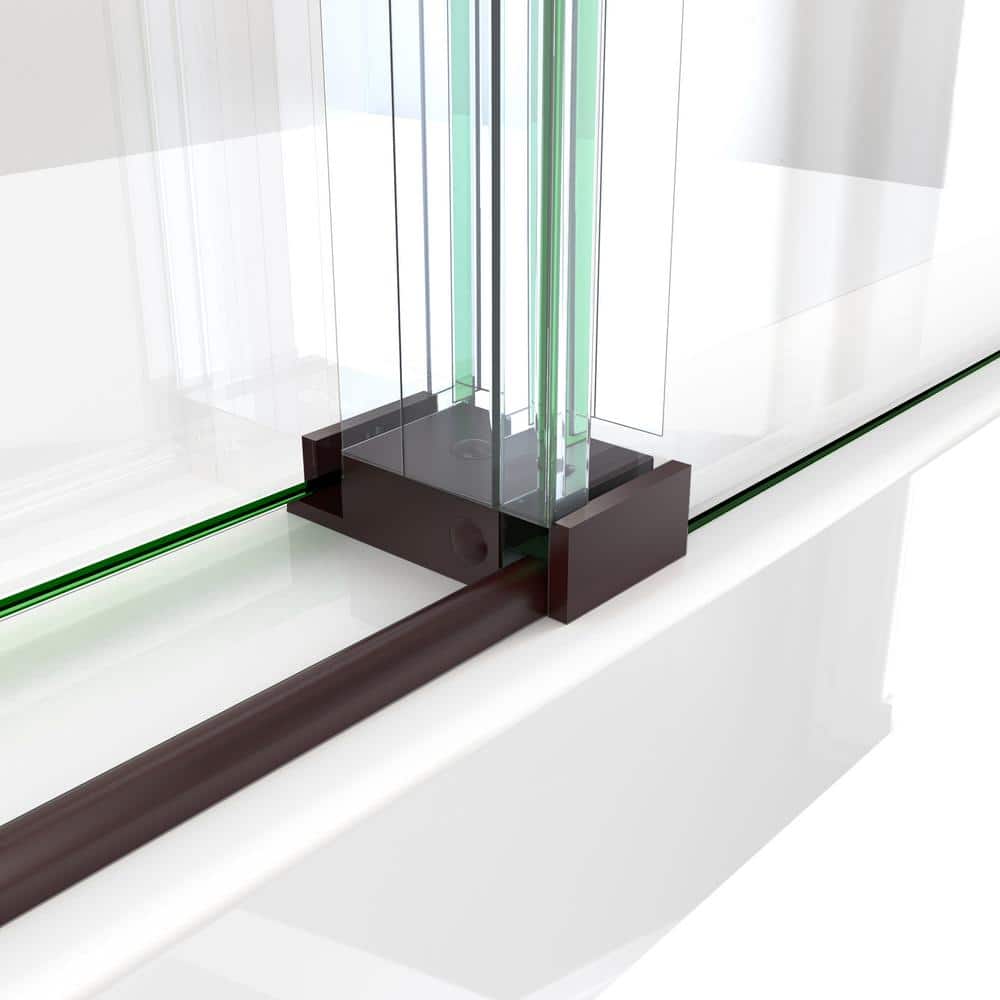 Continuum 56-60 in. Frameless Clear Glass Sliding Shower Door in Oil Rubbed Bronze