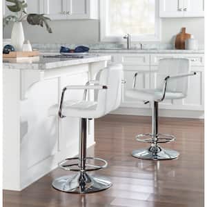 Smith Adjustable 25 -33.5 in. White Counter and Bar Stool