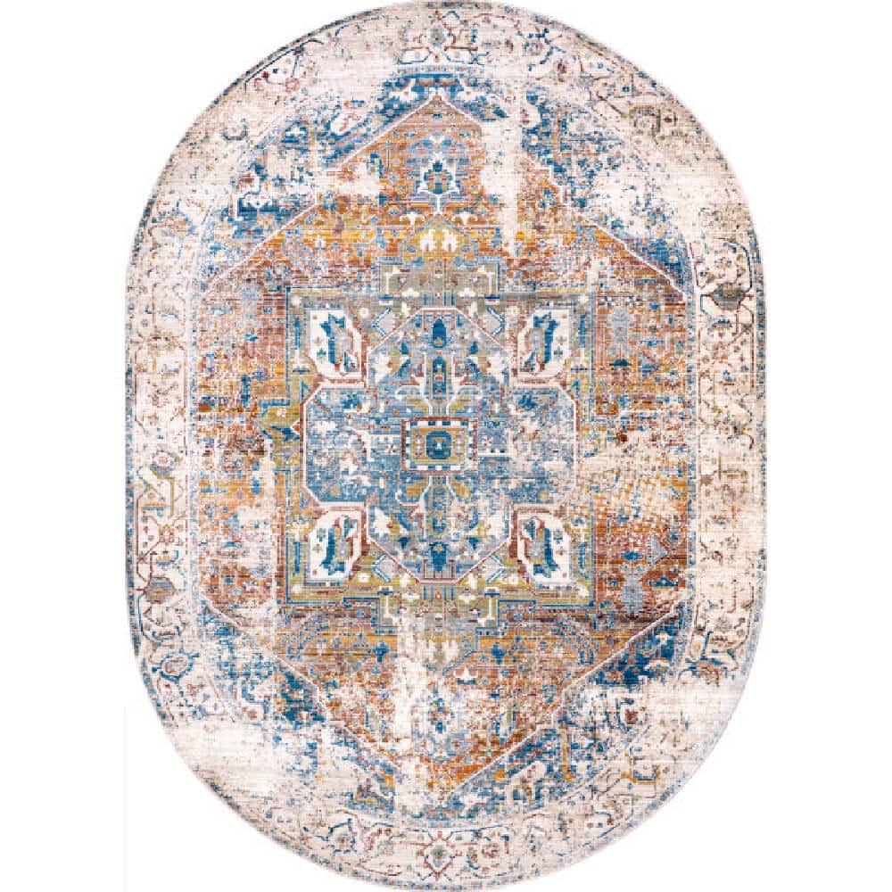 Ehtel Medallion Fringe Ivory 4 ft. x 6 ft. Indoor Oval Rug price history on PriceWatchPro