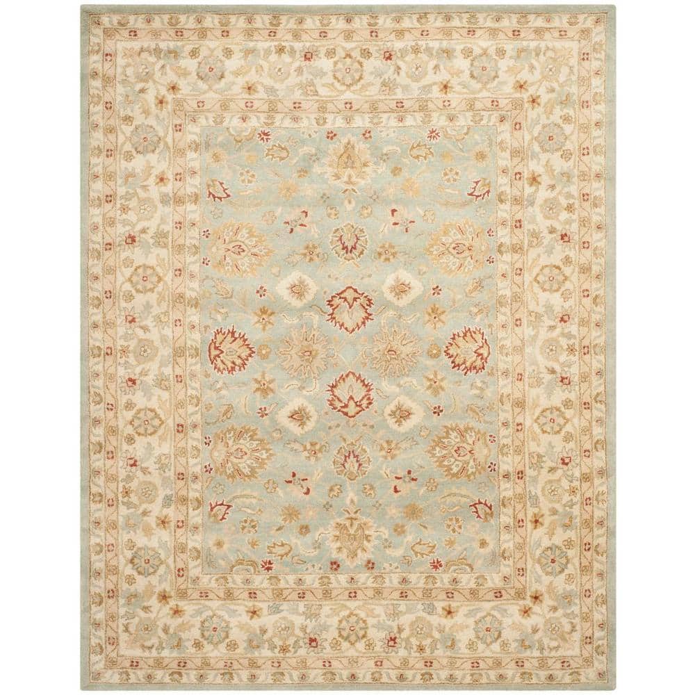 SAFAVIEH Antiquity Grey Blue/Beige 8 ft. x 10 ft. Speckled Border Area Rug  AT822A-810 - The Home Depot