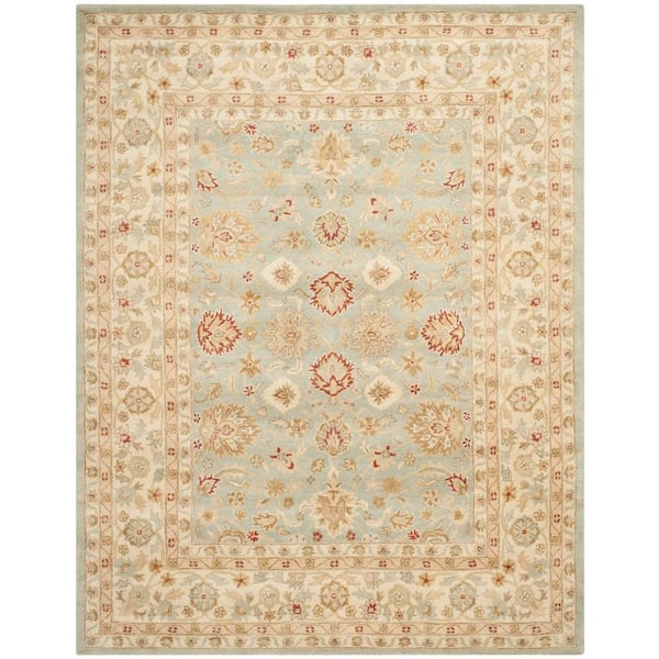 Antiquity Grey Blue/Beige 8 ft. x 10 ft. Speckled Border Area Rug