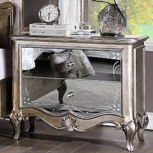 Esteban 2-Drawer Antique Champagne Nightstand 28 in. x 18 in. x 32 in.