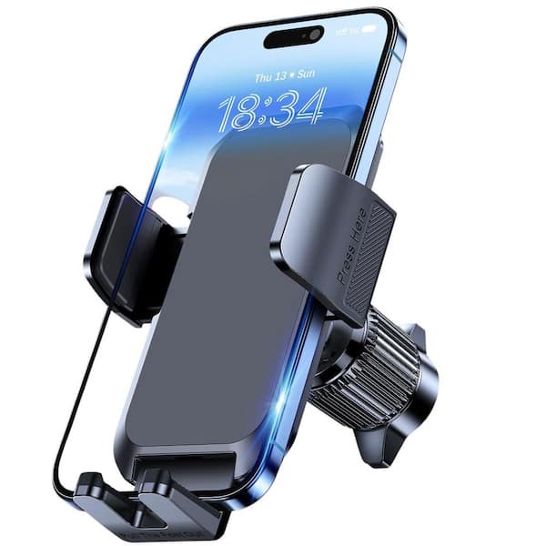 Super Stable Car Phone Mount with Metal Hook Clip, 360° Rotation and 1-Button Release for iPhone, Samsung and More