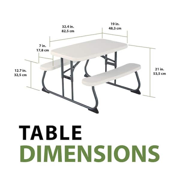 Lifetime 33 in. Almond Rectangle Steel Frame Resin Top Folding