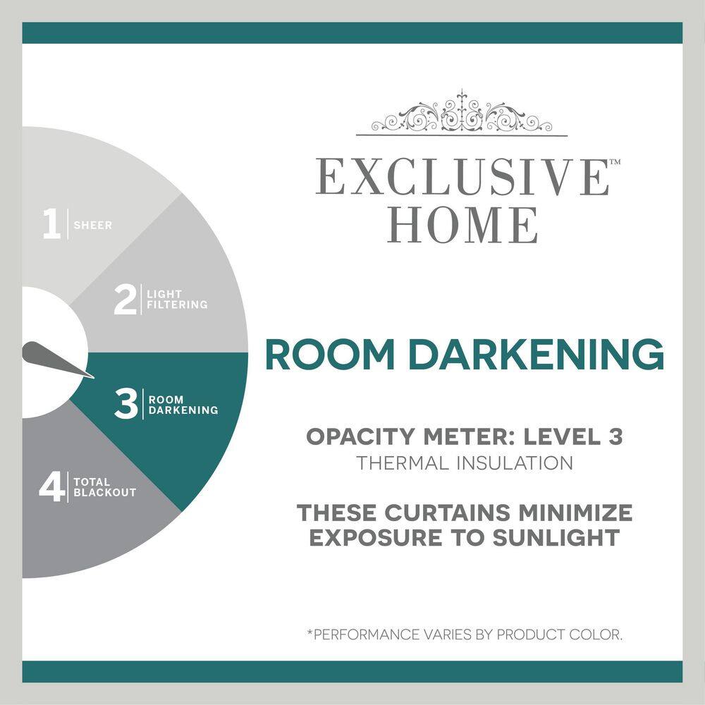 Teal Geometric Blackout Grommet Top Extra Long Drapes