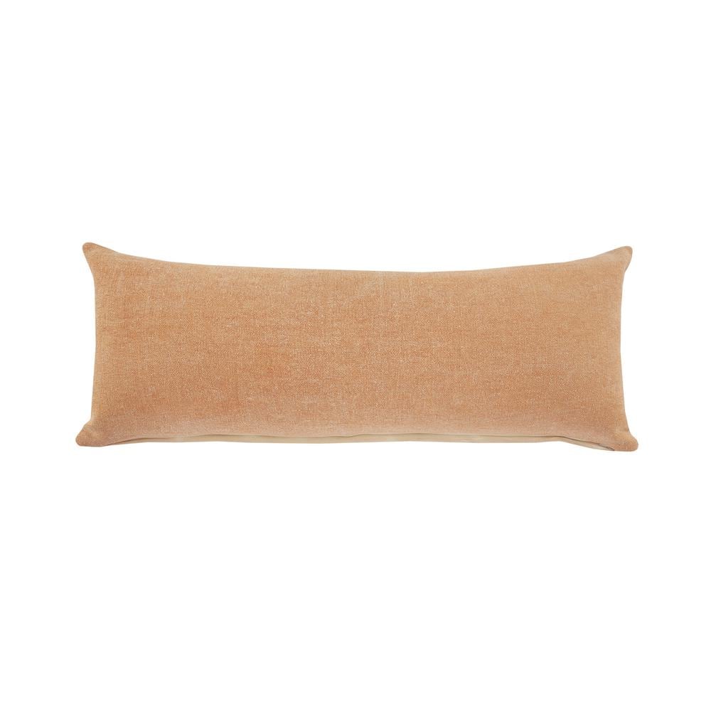 Butter Rum Brown Solid Cozy Poly-fill 14 in. x 36 in. Lumbar Indoor Throw P