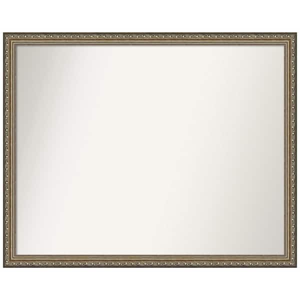 Amanti Art Parisian Silver 30 in. W x 24 in. H Rectangle Non-Beveled Wood Framed Wall Mirror in Silver