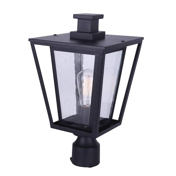 CANARM Grove 16.75 in. 1-Light Matte Black Outdoor Post Head