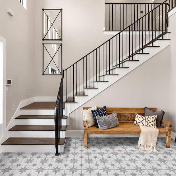 Llama Stella Loire Silver Smoke 9-3/4 in. x 9-3/4 in. Porcelain Floor and Wall Tile (10.88 sq. ft./Case)