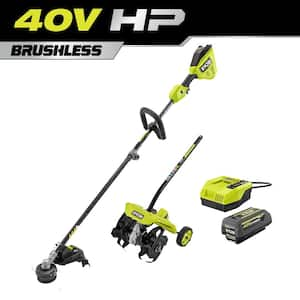 RYOBI 40V HP Brushless 16 in. Cordless Carbon Fiber Shaft Attachment Capable String Trimmer with 4.0 Ah Battery and Charger RY40HPST01K The Home Depot