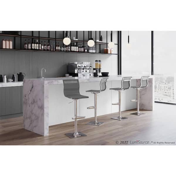 Mirage Silver Adjustable Height Bar Stool
