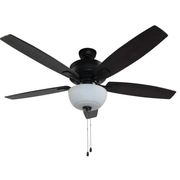 BLUE MOUNTAIN FANS Fusion 52 in. Indoor Matte Black Ceiling Fan with LED Light Kit