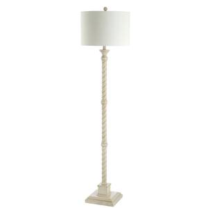 Isla 60.5 in. French Cream Floor Lamp with Off-White Shade