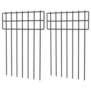 17 in H, 13 in W Metal Garden Fence, T-Shaped Garden Fence Square Lattice Model 25-Piece Set