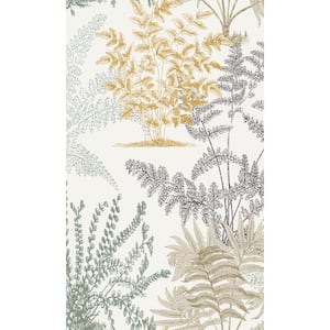 White Botanical Fern Print Non-Woven Paper Non-Pasted Textured Wallpaper 57 sq. ft.