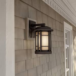 Barrister 11.5 in. Burnished Bronze Integrated LED Outdoor Line Voltage Wall Sconce