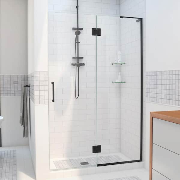 DreamLine Unidoor-X 48 in. x 72 in. Frameless Hinged Shower Door in Matte Black