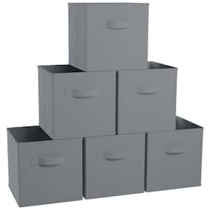 11 x 11 x 11, Gray Cube Storage Bin 6 Pack
