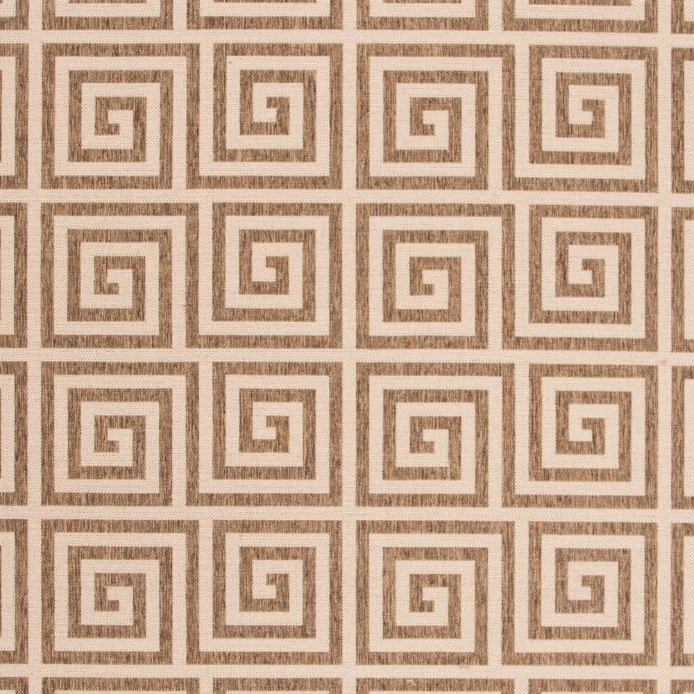Mazie Geometric Beige 9' x 12' Easy-Care Outdoor Area Rug