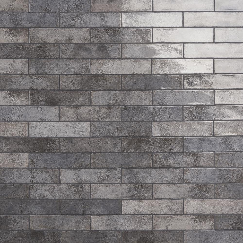 Vandalay Polished Gray 3x12 Industrial Subway Tile