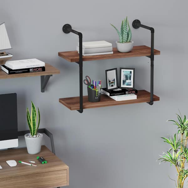 Set of 3 Floating Wall Shelves Bookshelf Wooden Wall Mounted Display Decor Shelf 