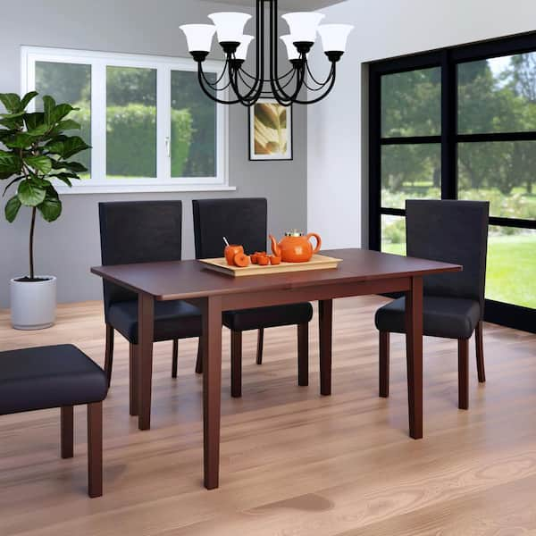 WINSOME WOOD Darren 57 in. Rectangle Walnut Wood Seats 4 94457