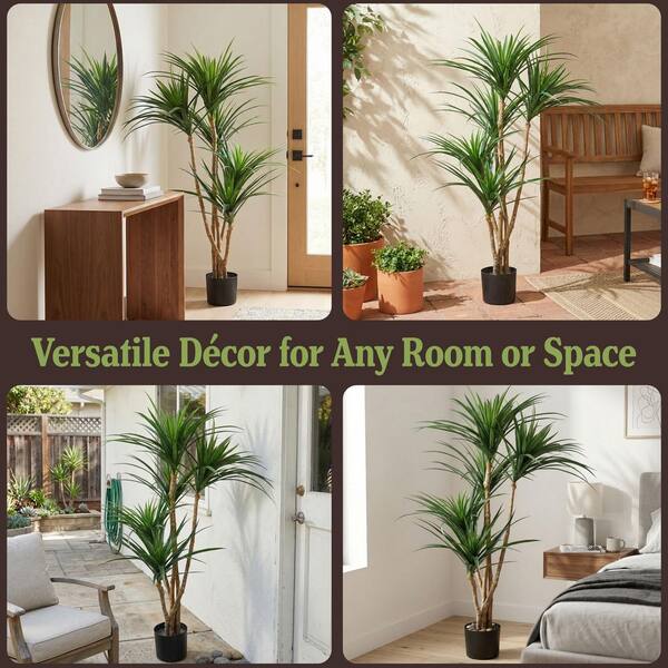 Pure Garden 51 in. Green Artificial Yucca Trees (Set of 2) 50