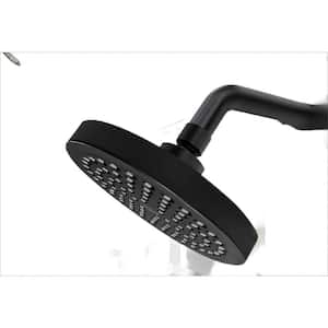 High Pressure Rain Booster 1-Spray Patterns with 2.5 GPM 6 in., ‎Wall Mount Rain Fixed Shower Head in Matte Black.