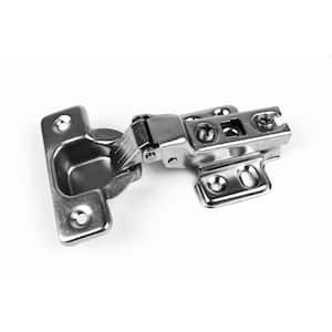 105-Degree 35 mm Half Overlay Frameless Cabinet Hinges with Installation Screws (25-Pairs)