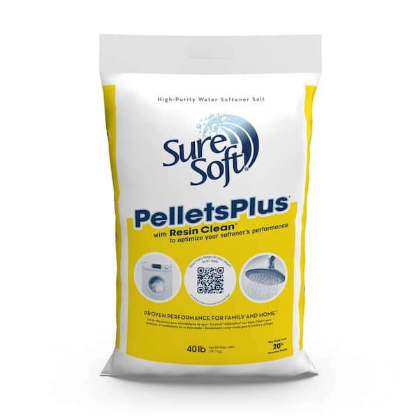 SURE SOFT 40 lb. Premium Salt Pellets Plus Water Softener with Resin Clean
