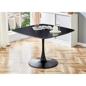 42.1 in. Black Wood Pedestal Dining Table Seats 4-6 people for Living Room, Bedroom