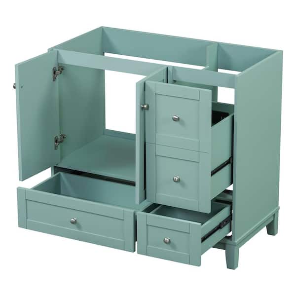 35.4 in. D x 17.5 in. W x 33 in. H Bathroom Green Linen Cabinet