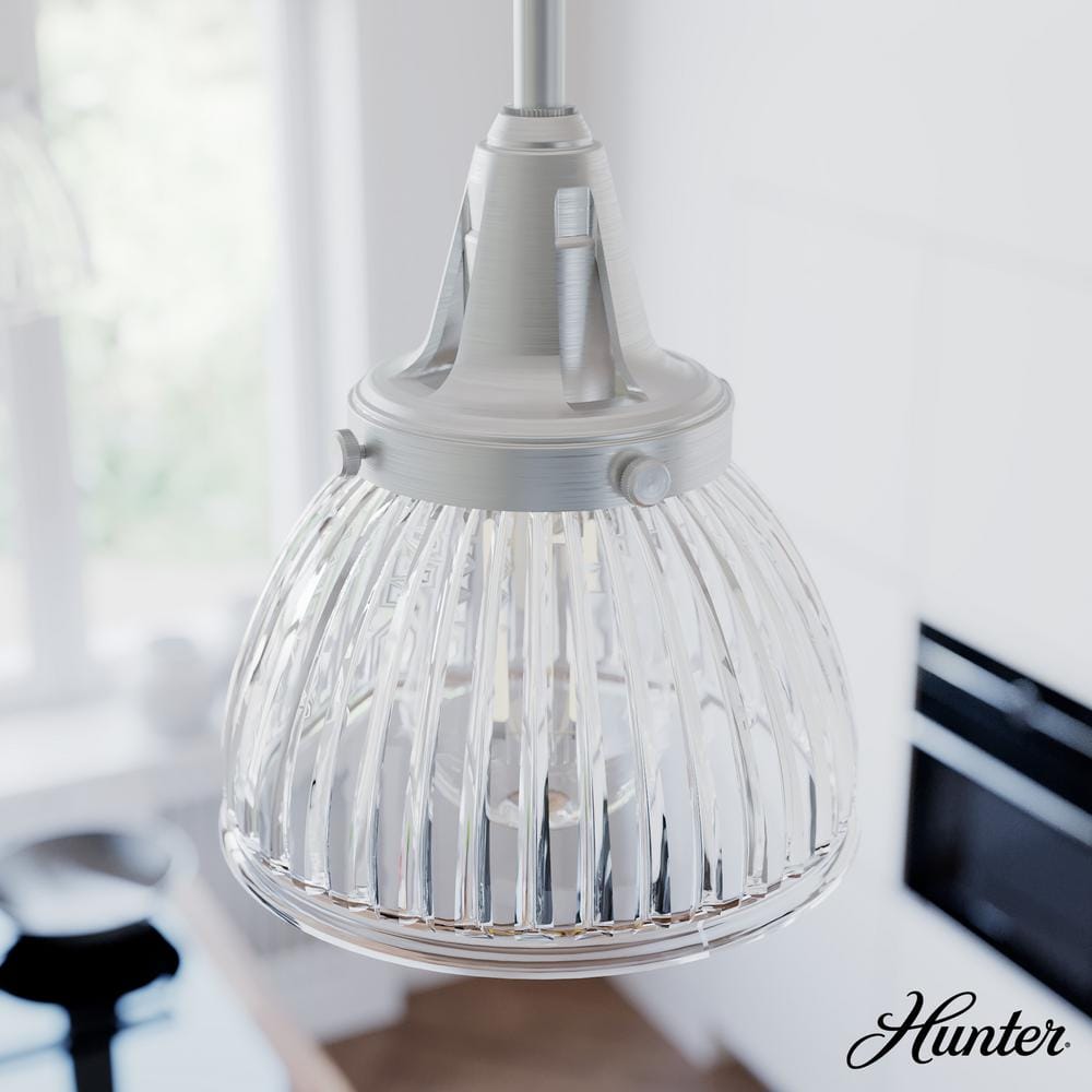 Cypress Grove Brushed Nickel Mini Pendant with Fluted Glass