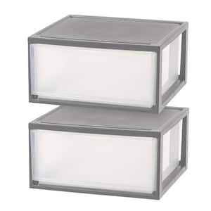 47 qt. Compact Clear Plastic Stacking Drawers