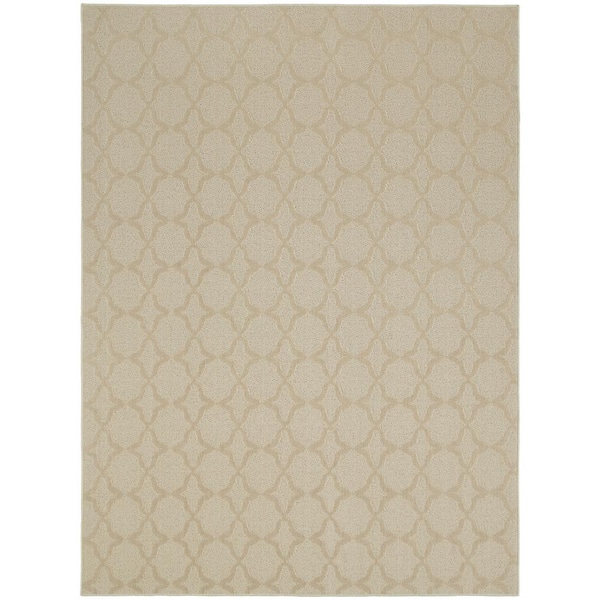 Garland Rug Sparta Tan 5 ft. x 8 ft. Casual Tufted Solid Color Trellis Polypropylene Area Rug